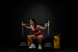 Athlete using squat spotter end position